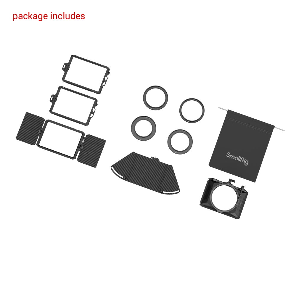 What is included in the SmallRig Mini Matte Box Pro package sold by RIGR