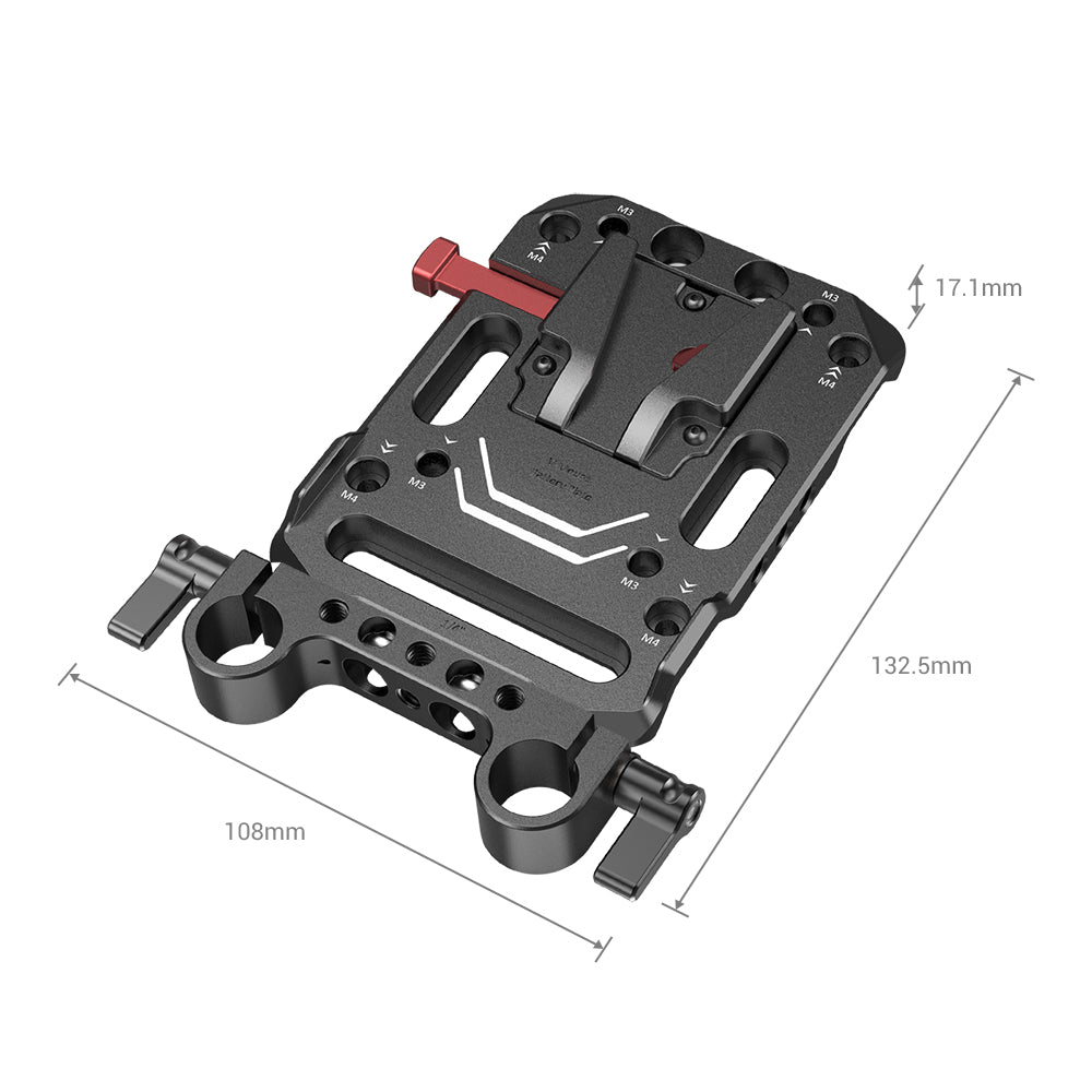 SmallRig V Mount Battery Adapter Plate with Adjustable Arm height and width measurements