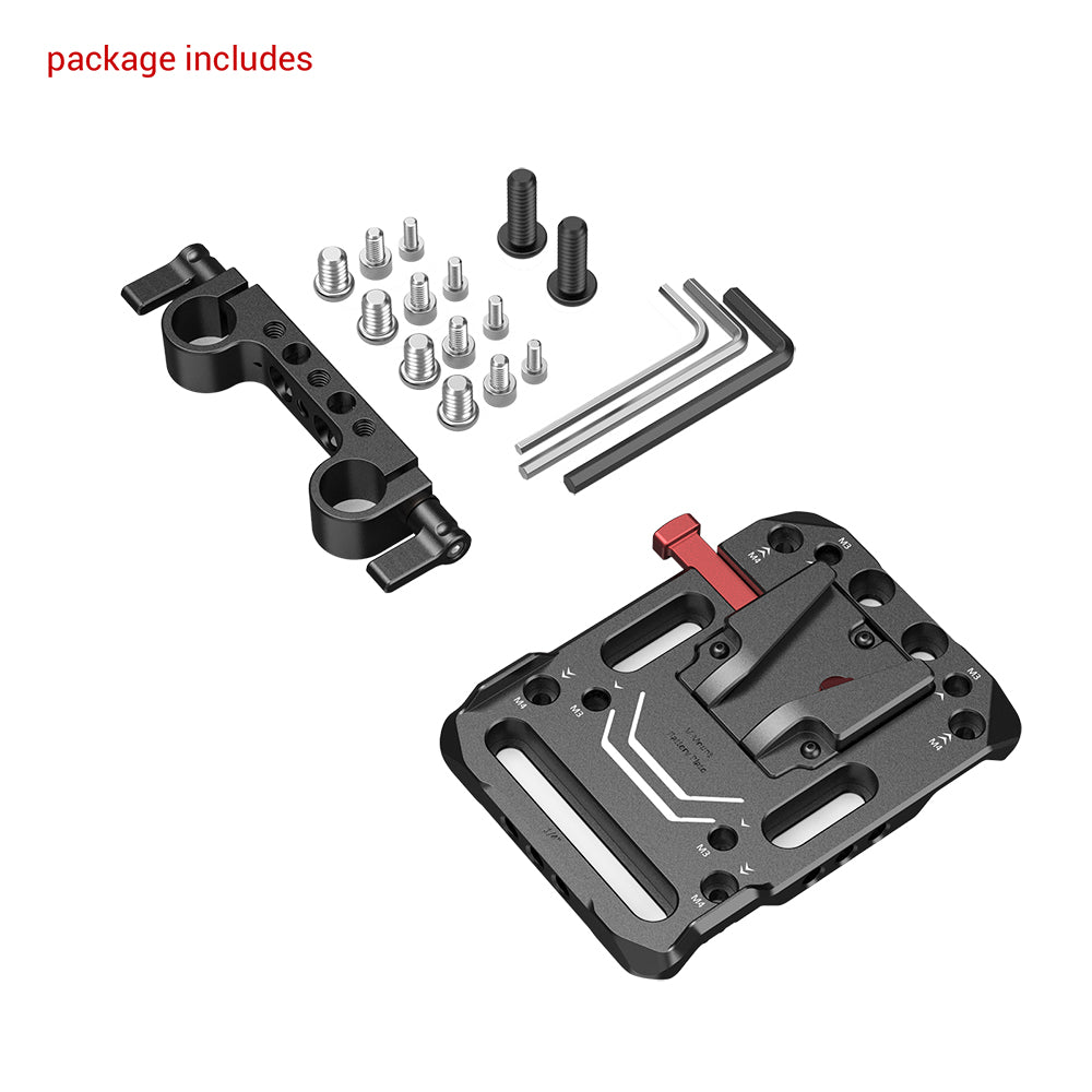 SmallRig V Mount Battery Adapter Plate with Adjustable Arm package inclusions