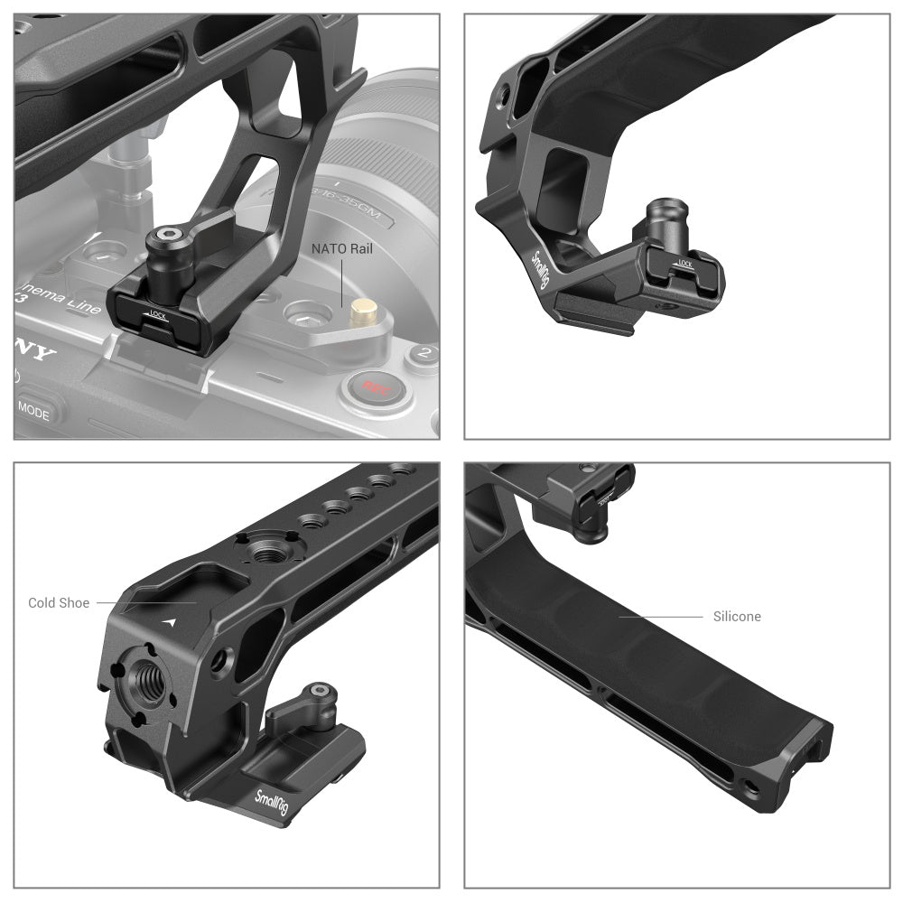 diferent angles and focus on SmallRig NATO Top Handle Lite parts