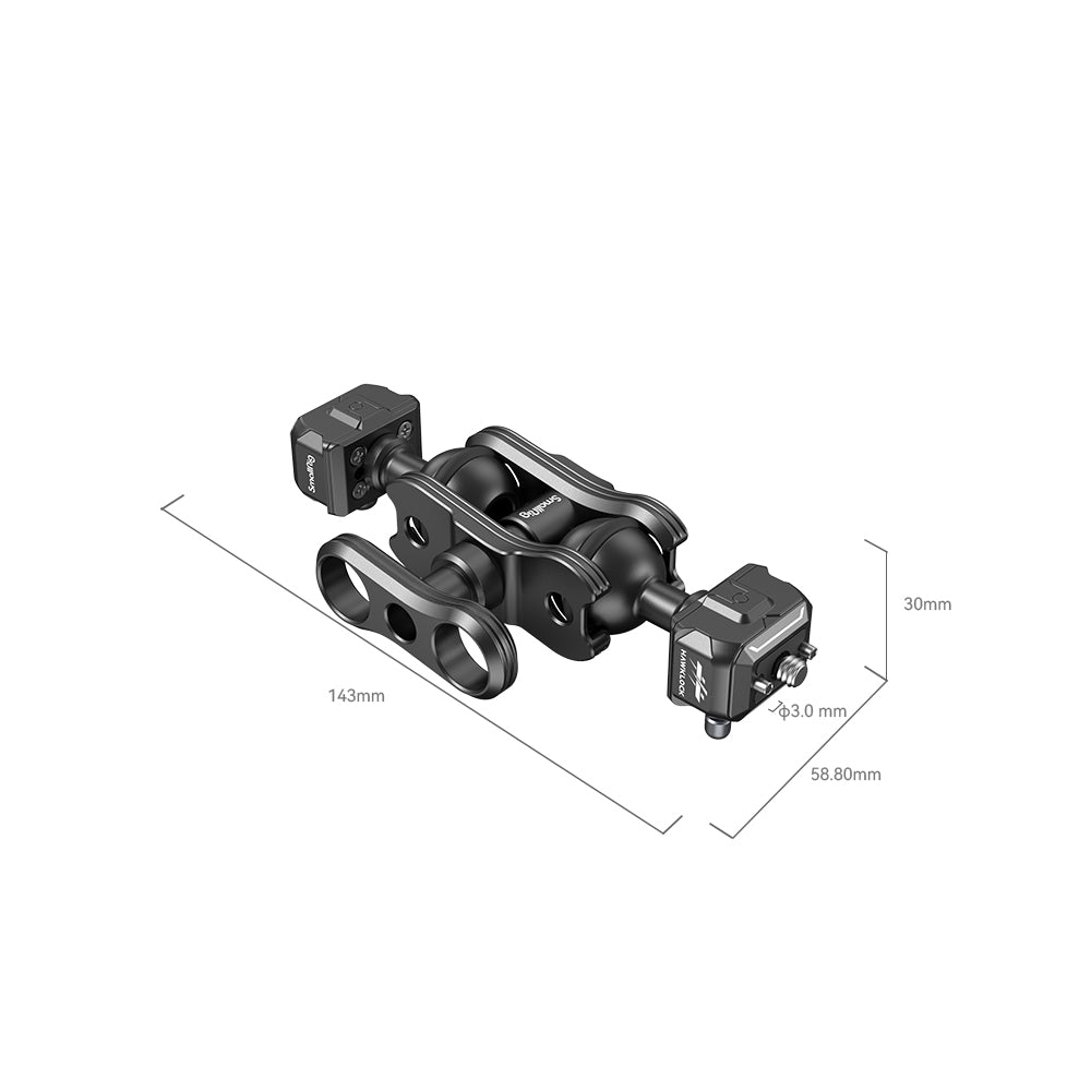 SmallRig Drop-in HawkLock mini Magic Arm with Quick Release Ball Head measurements and sizing