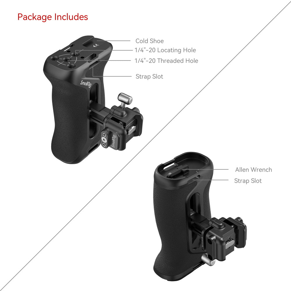 SmallRig Snap-On Quick-Lock NATO Side Handle package inclusions