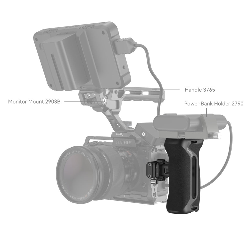SmallRig Snap-On Quick-Lock NATO Side Handle placement on camera setup