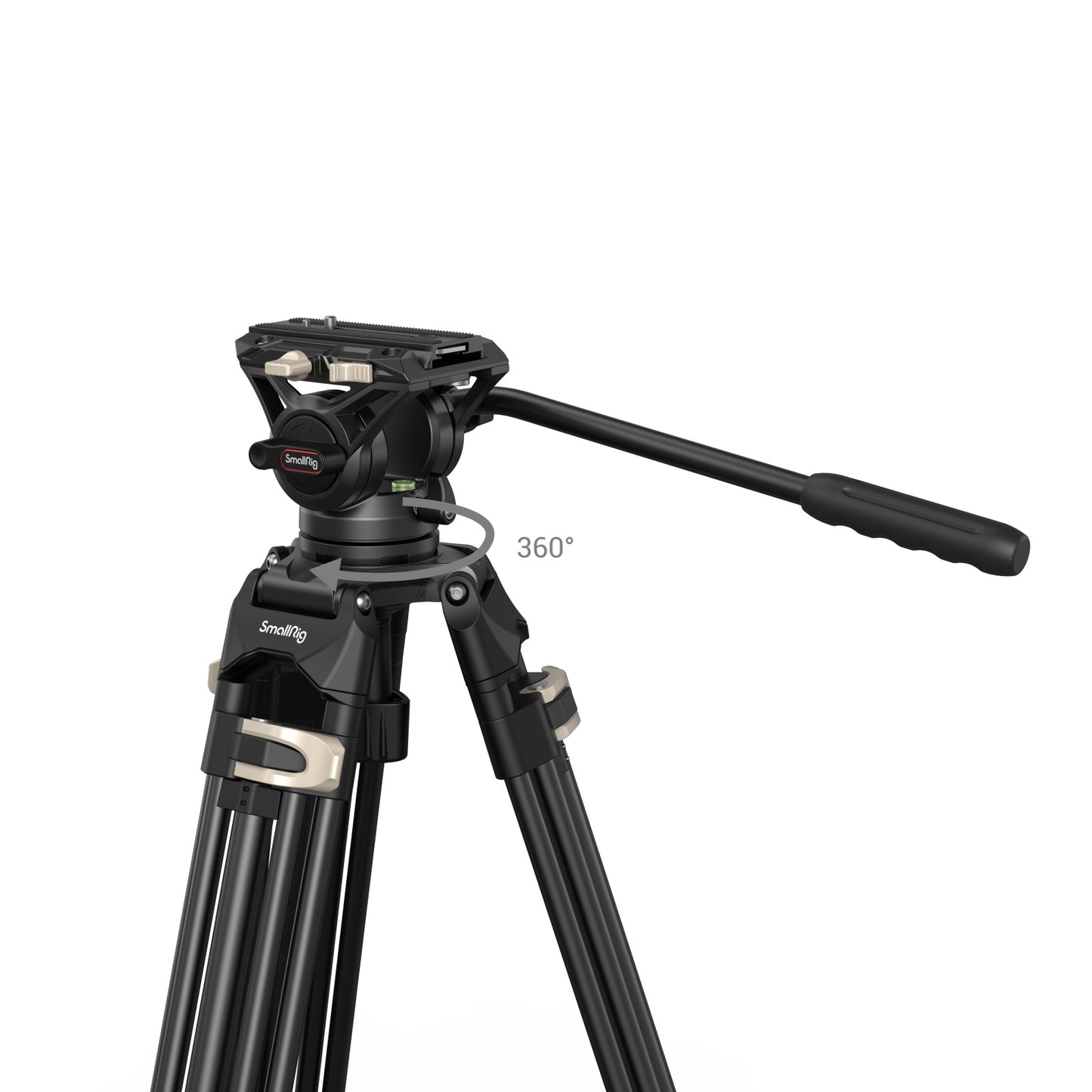 SmallRig Heavy-Duty Fluid Head Tripod AD-01 showing 360 degree flexibility