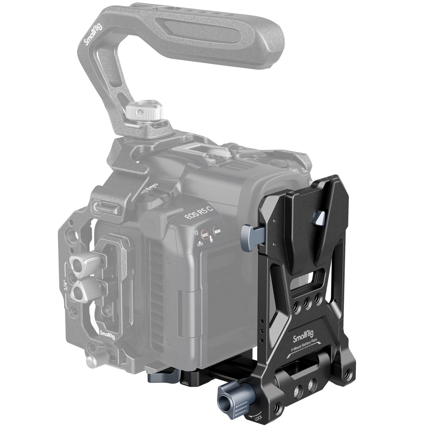 SmallRig Compact V-Mount Battery Mounting System placement on camera