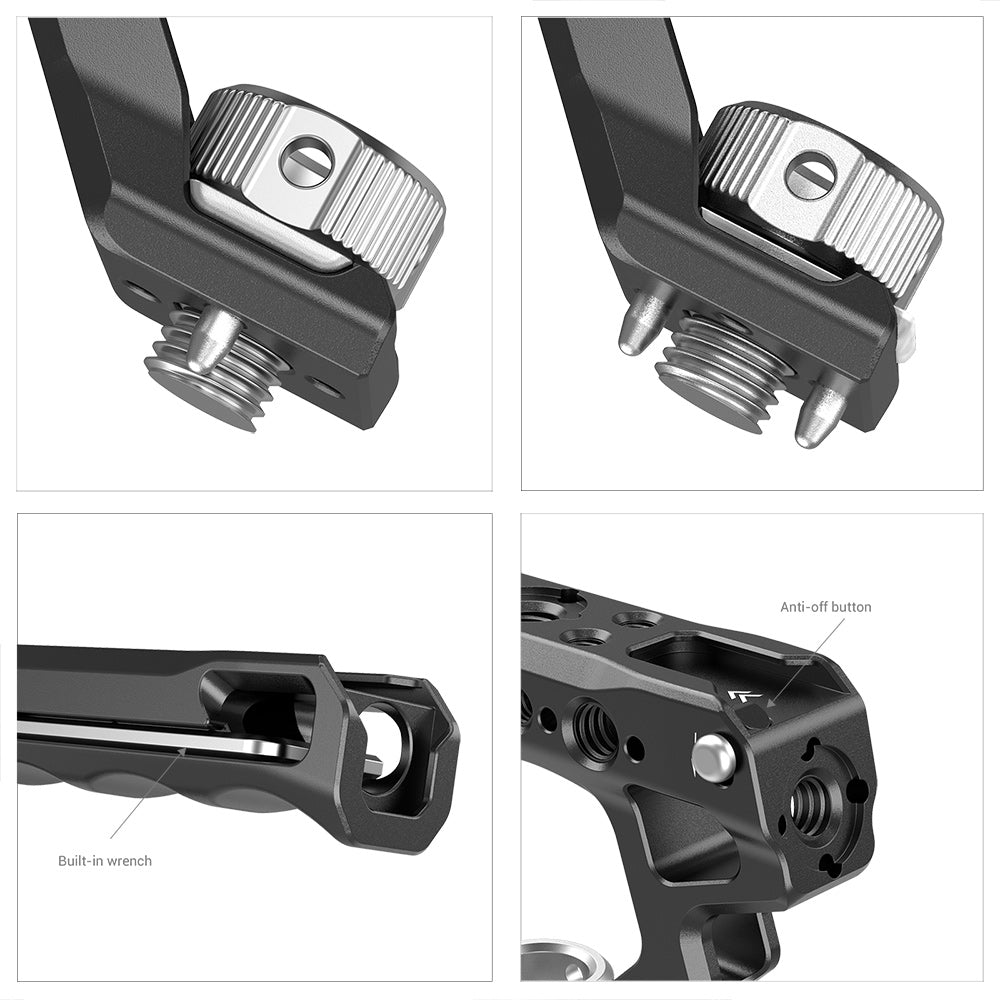 detailed view of SmallRig Top Handle with ARRI-Style Anti-Twist Mount components