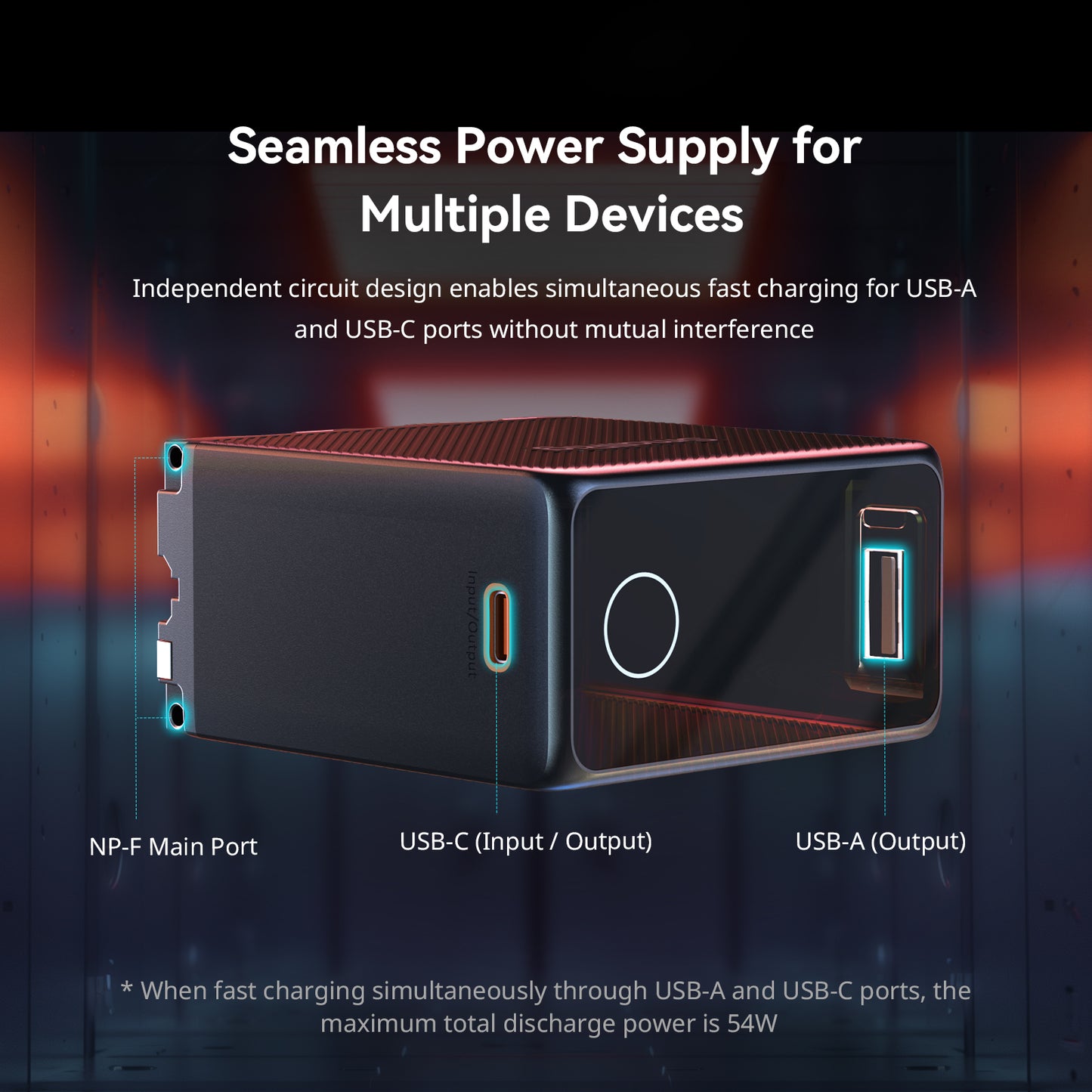 NP-F970 USB-C Rechargeable Camera Battery components