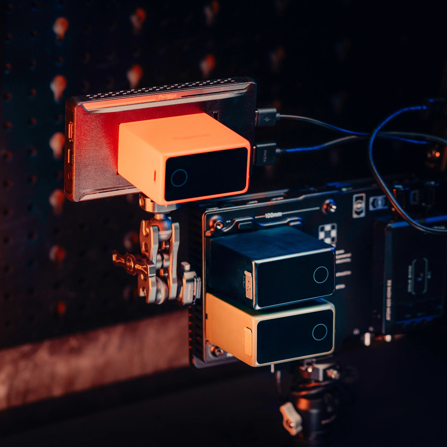 NP-F970 USB-C Rechargeable Camera Battery in use