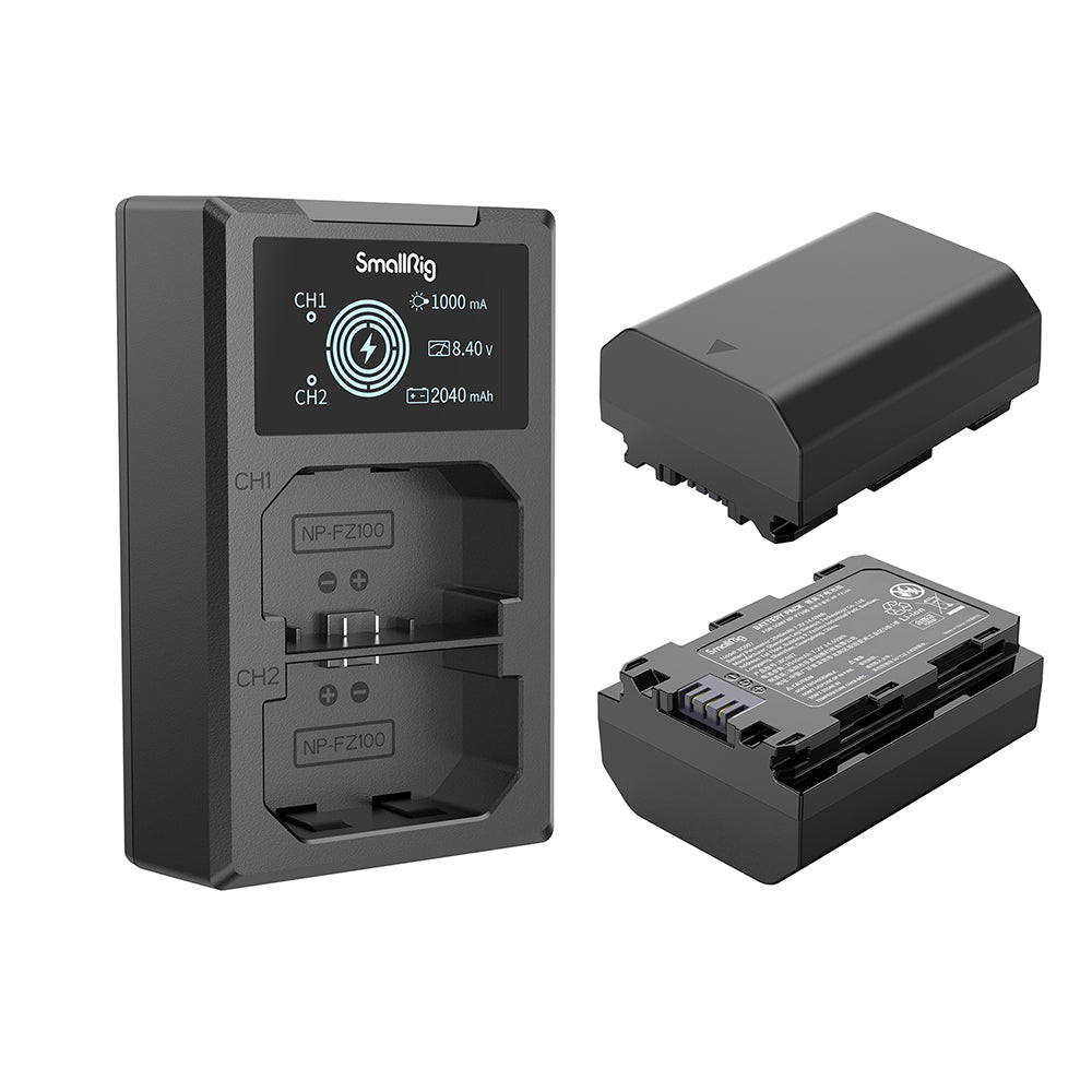 SmallRig NP-FZ100 Camera Battery and Charger Kit and batteries
