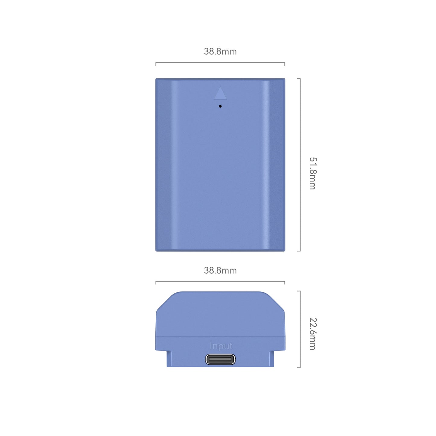 NP-FZ100 USB-C Rechargeable Camera Battery height and width measurements