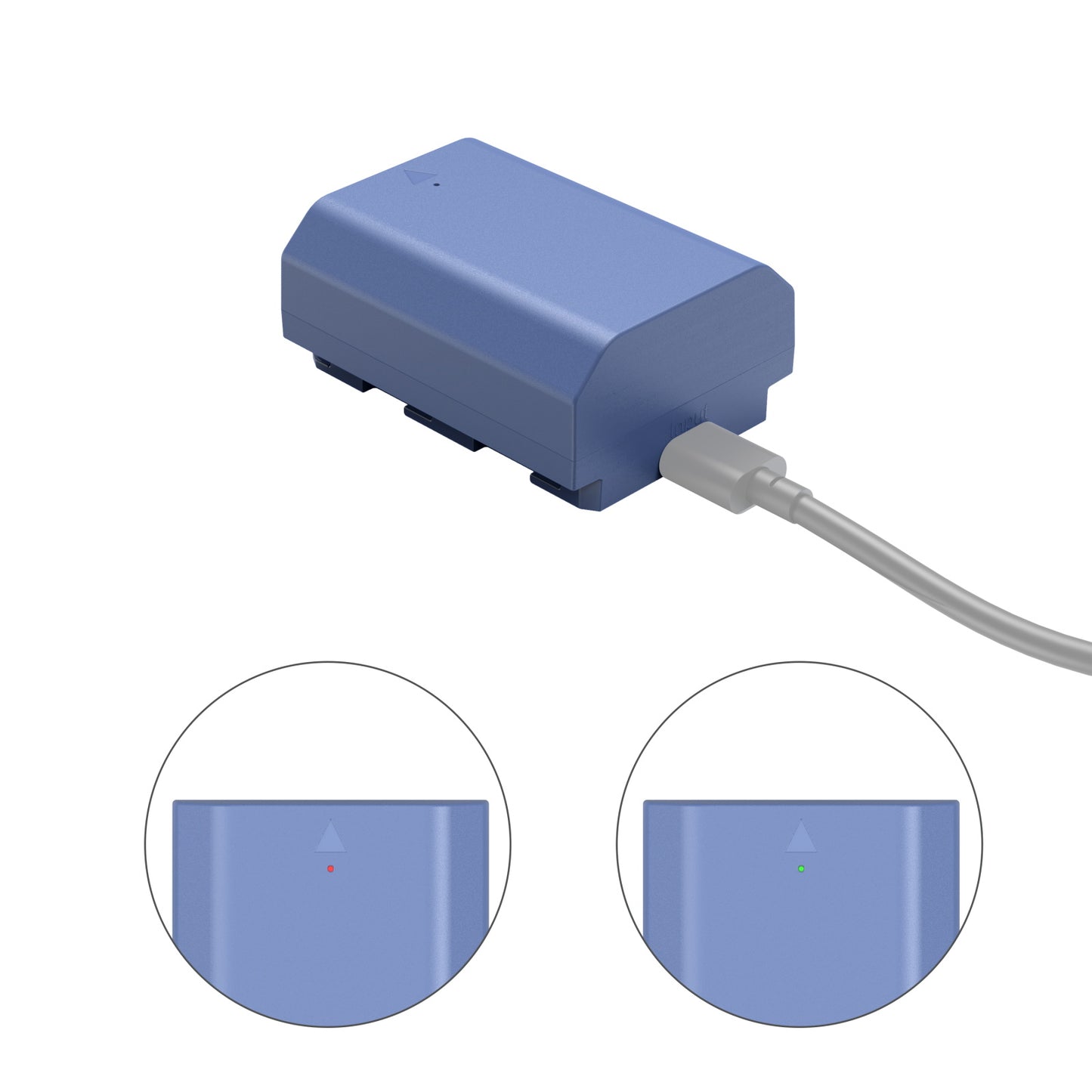 how to know NP-FZ100 USB-C Rechargeable Camera Battery is charging