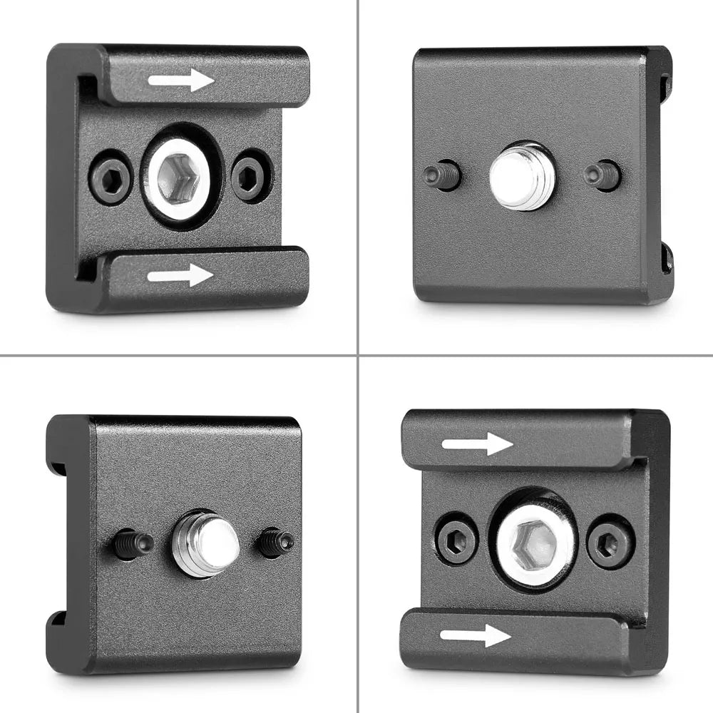 Four views of the Cold Shoe (2pcs Pack) including front, back, and side profiles.