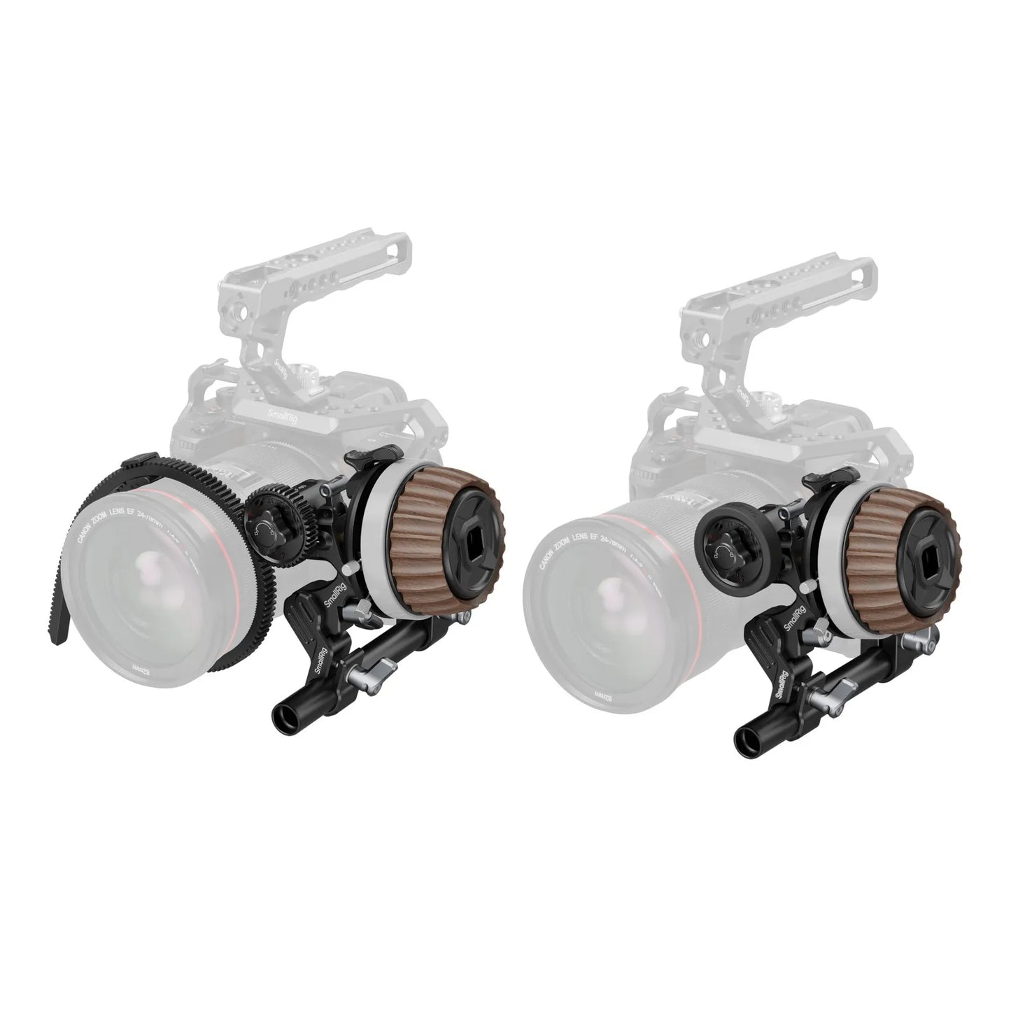 Demonstration of adjustable damping level and left/right rotation settings on Follow Focus F60.