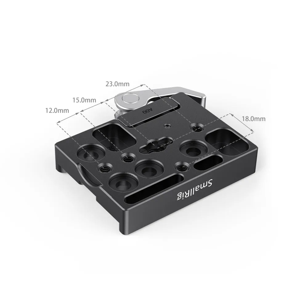 Detailed top-down view with clamp dimensions in millimeters.