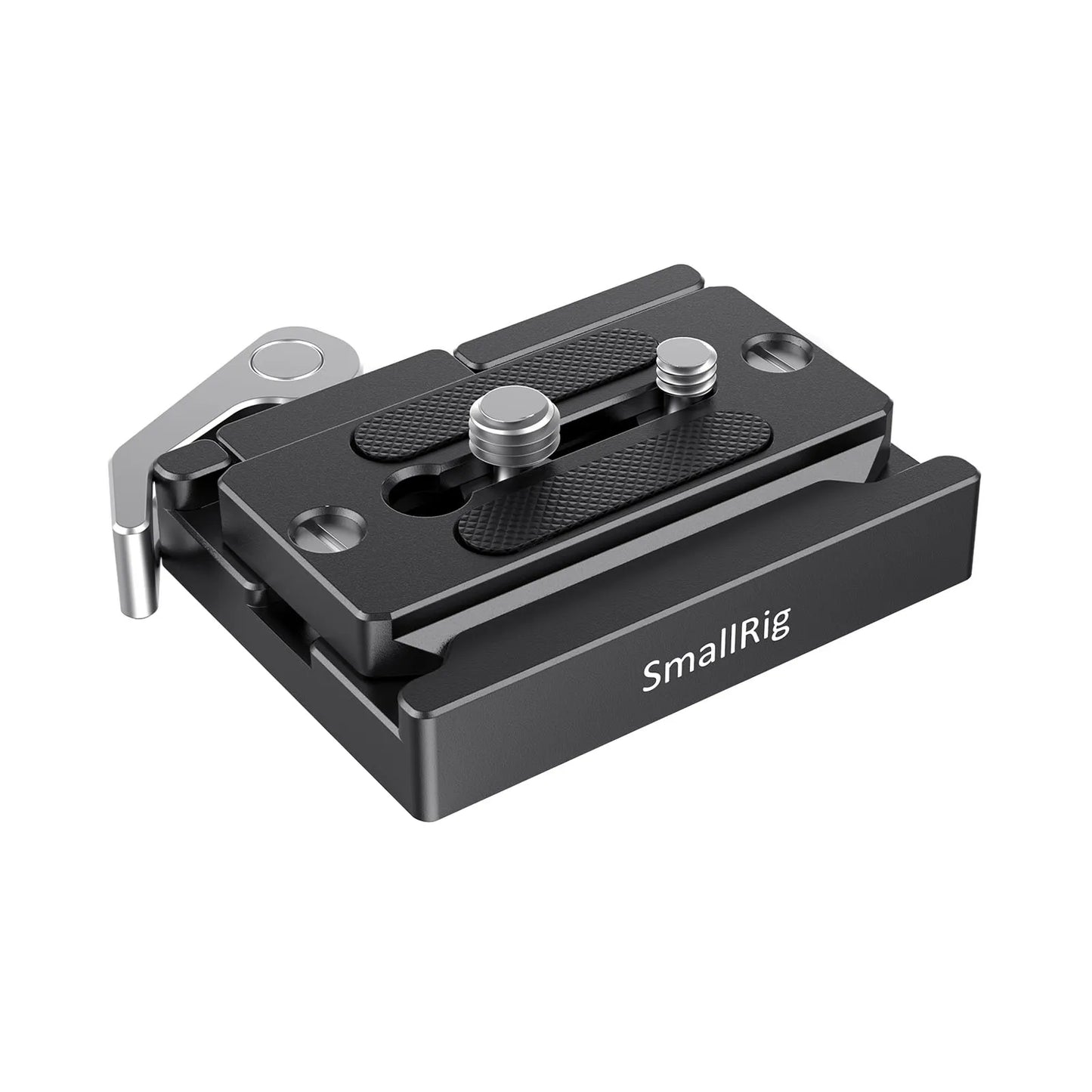 SmallRig Quick Release Clamp and Plate (Arca-type Compatible) with lever lock and dual screw slots.