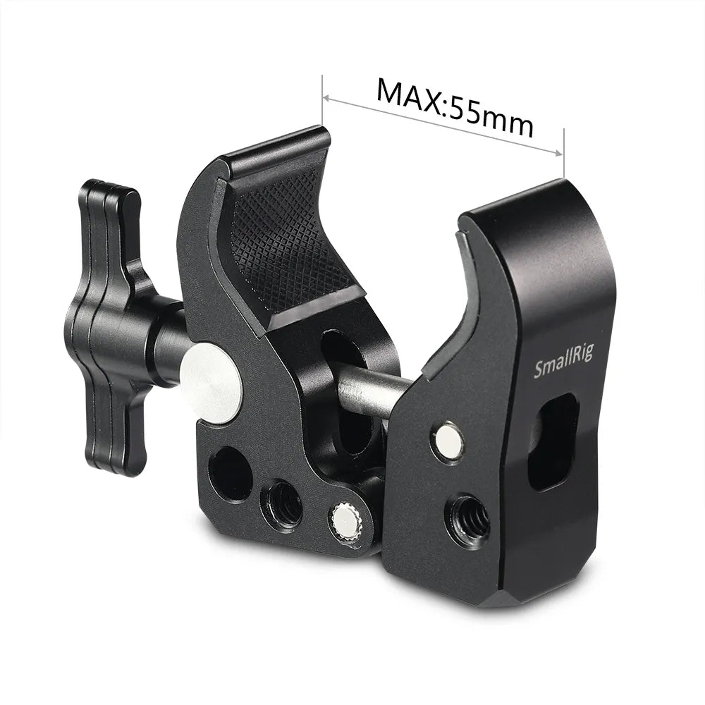 SmallRig Super Clamp 2220 – open clamp jaws showing max opening of 55mm