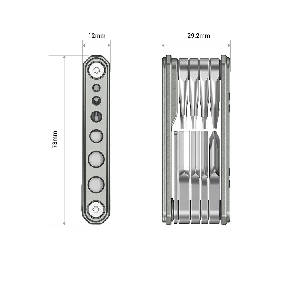 Dimensional diagram of the SmallRig Multi-Tool Kit, showing length, width, and thickness in millimeters.