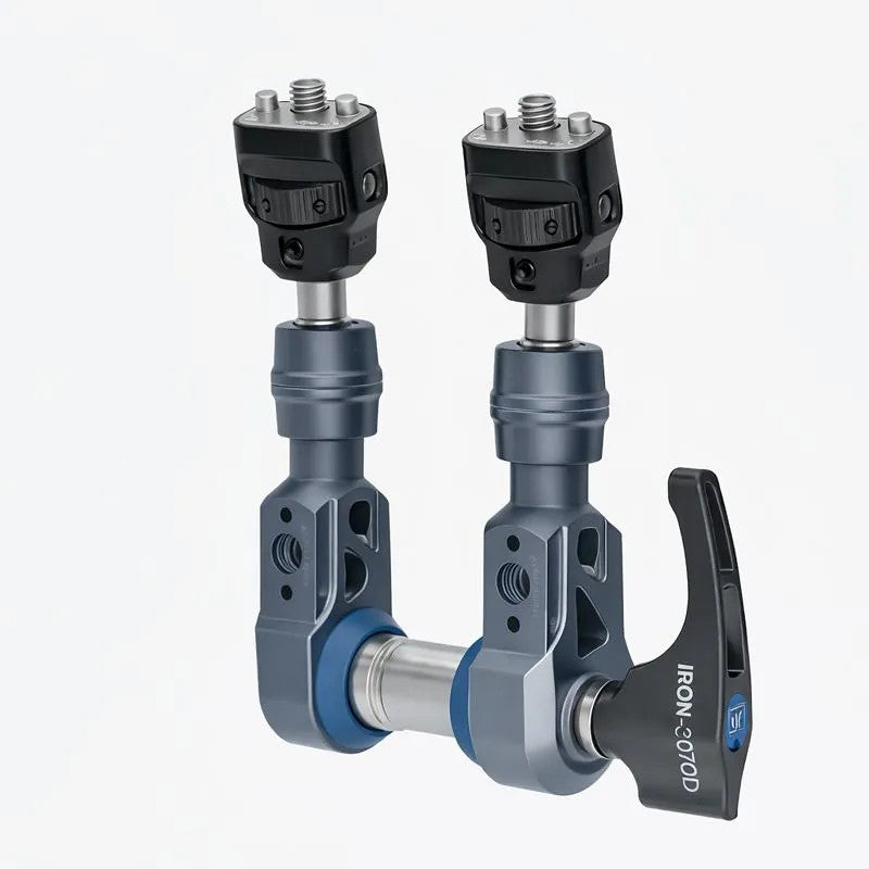 DigitalFoto IRON-307D 7 inch damping magic arm in Starship Grey with thumb screw heads and ARRI locating pins