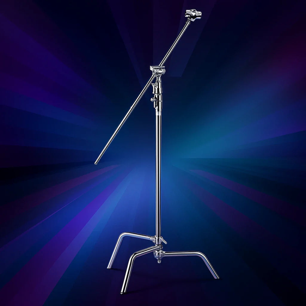 Cstand on varied blue background