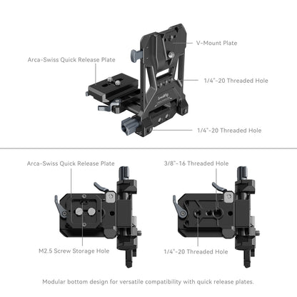 detailed breakdown of SmallRig Compact V-Mount Battery Mounting System