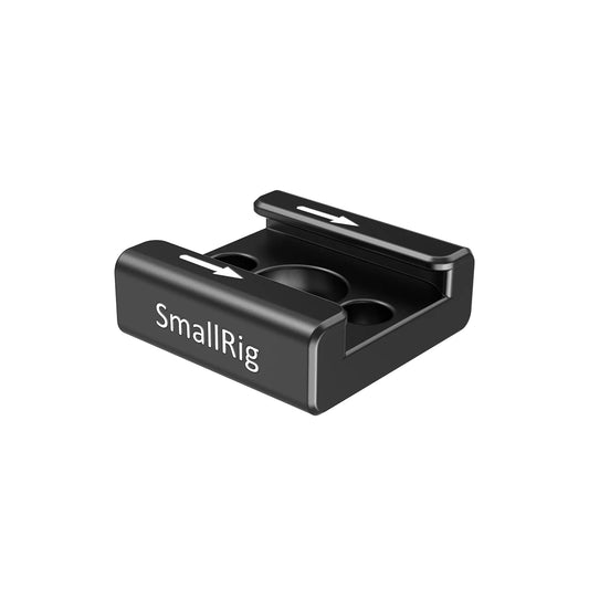 Angled product shot of SmallRig Cold Shoe showing branding and arrow direction.