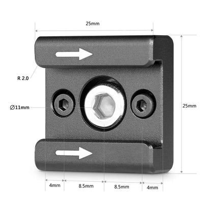 Cold Shoe dimensions with labeled measurements in millimeters.