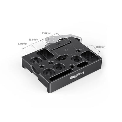 Detailed top-down view with clamp dimensions in millimeters.