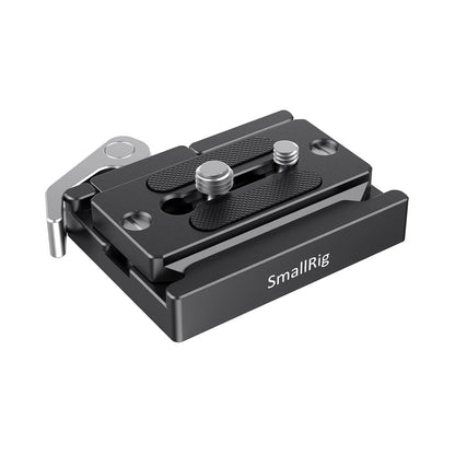 SmallRig Quick Release Clamp and Plate (Arca-type Compatible) with lever lock and dual screw slots.