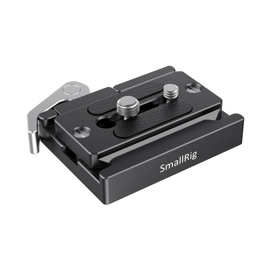 SmallRig Quick Release Clamp and Plate (Arca-type Compatible) with lever lock and dual screw slots.