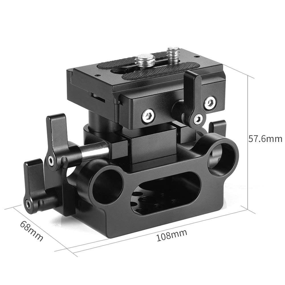 SmallRig 2272 baseplate dimension view — displaying size measurements (108mm × 68mm × 57.6mm).