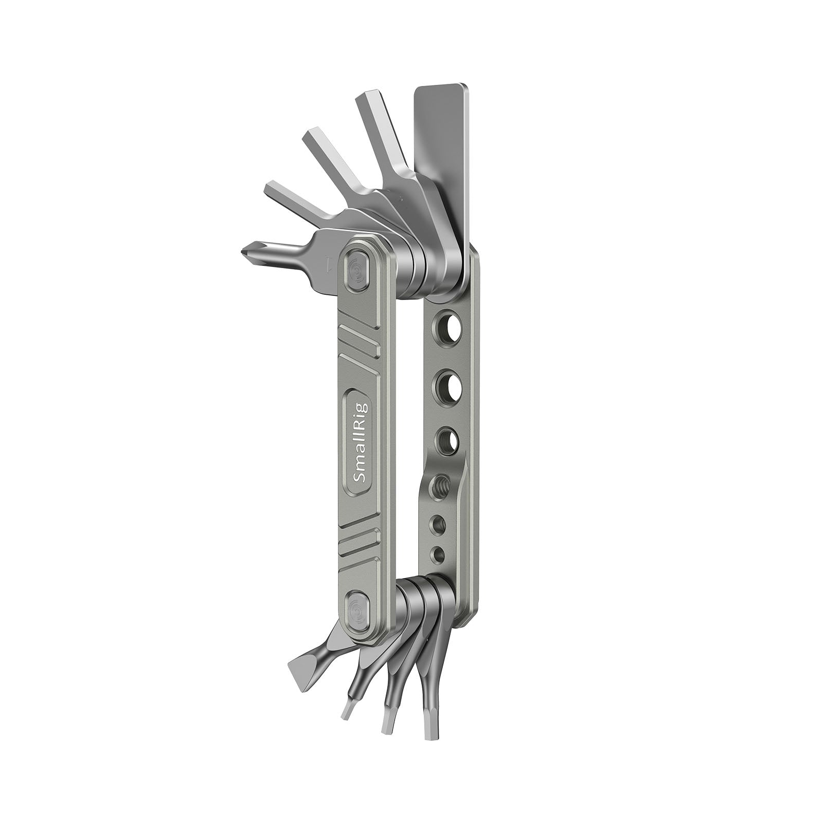 SmallRig Universal 9-in-1 Folding Multi-Tool Kit shown with tools partially extended and ready for use.