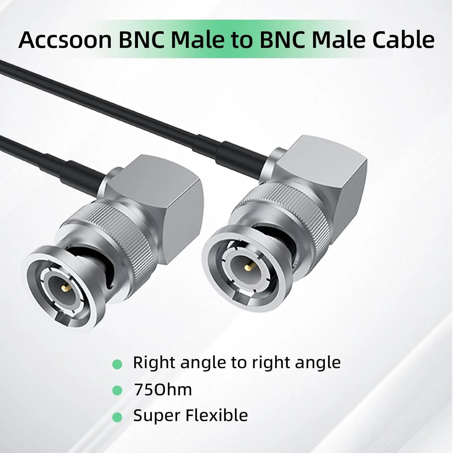 Accsoon BNC male to male SDI cable angled connector product image
