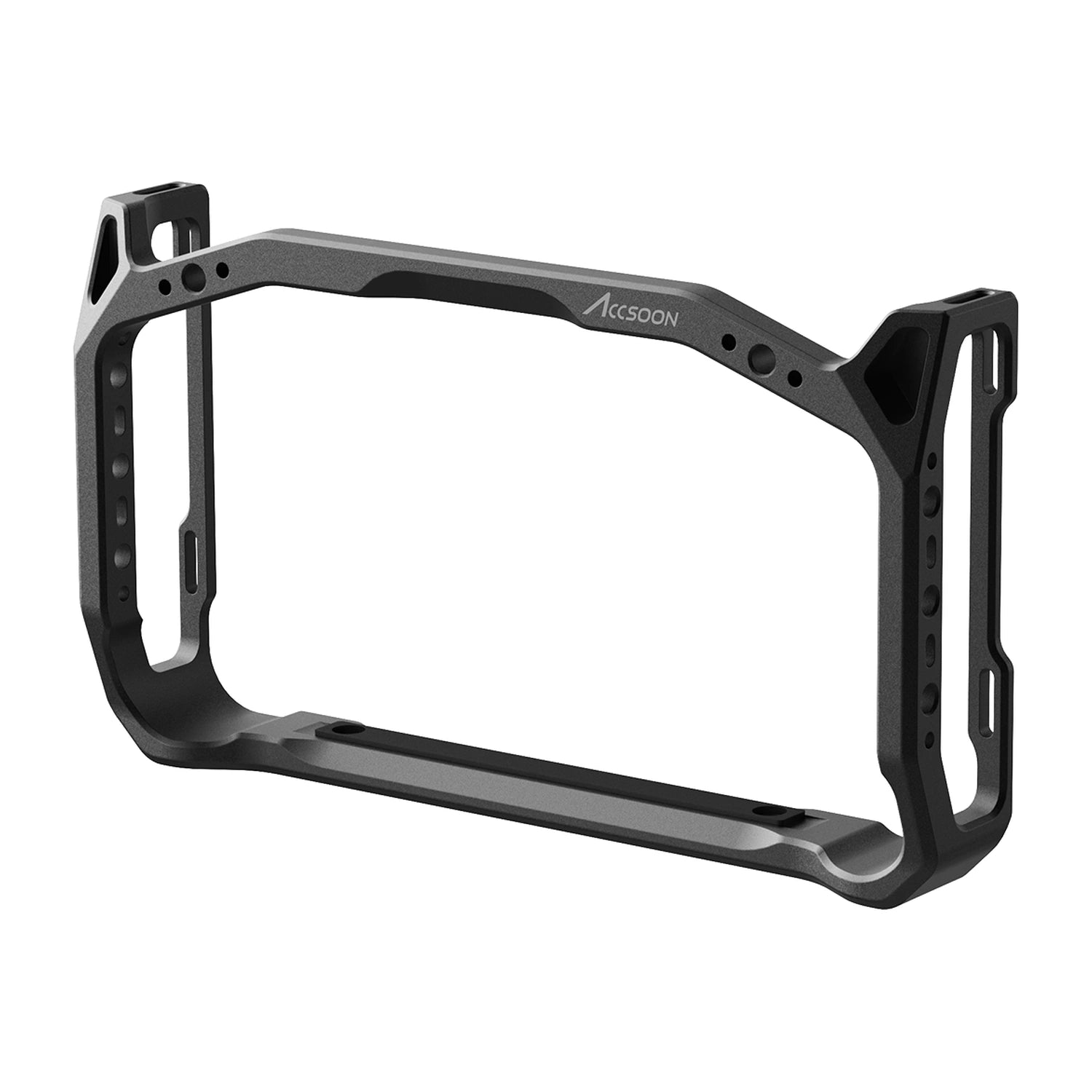 Front view of Accsoon Cage and Sunhood frame for CineView M7 and M7 Pro monitors