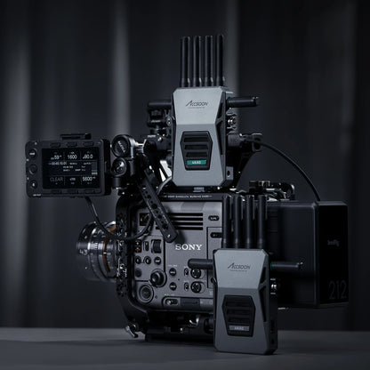 Accsoon CineView Master 4K 4K60 workflow diagram showing input, encode, transmission, decode, loop-out, USB output, recording and livestream signal path.