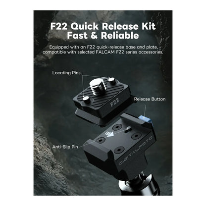 DigitalFoto F22 quick release kit feature image showing F22 quick release mounting system for camera rig accessories