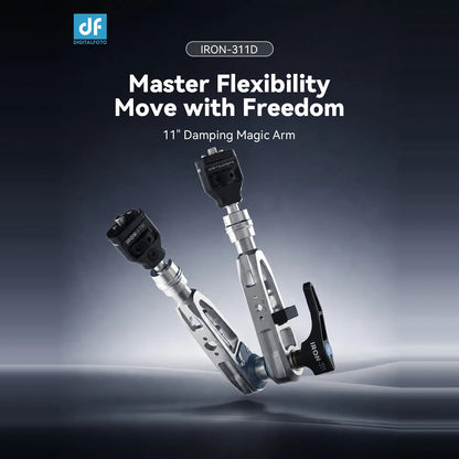 DigitalFoto IRON-311D 11 inch damping magic arm in Glacier Silver with thumb screw heads