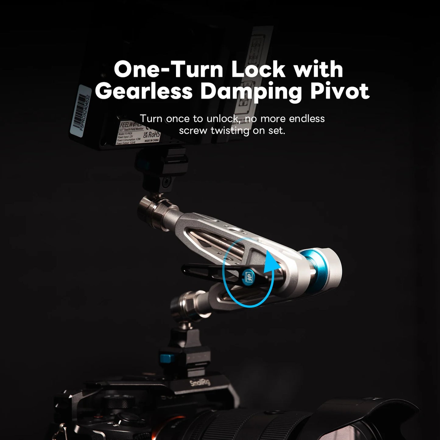 DIGITALFOTO IRON-311QD one-turn locking damping pivot system mounted to camera rig