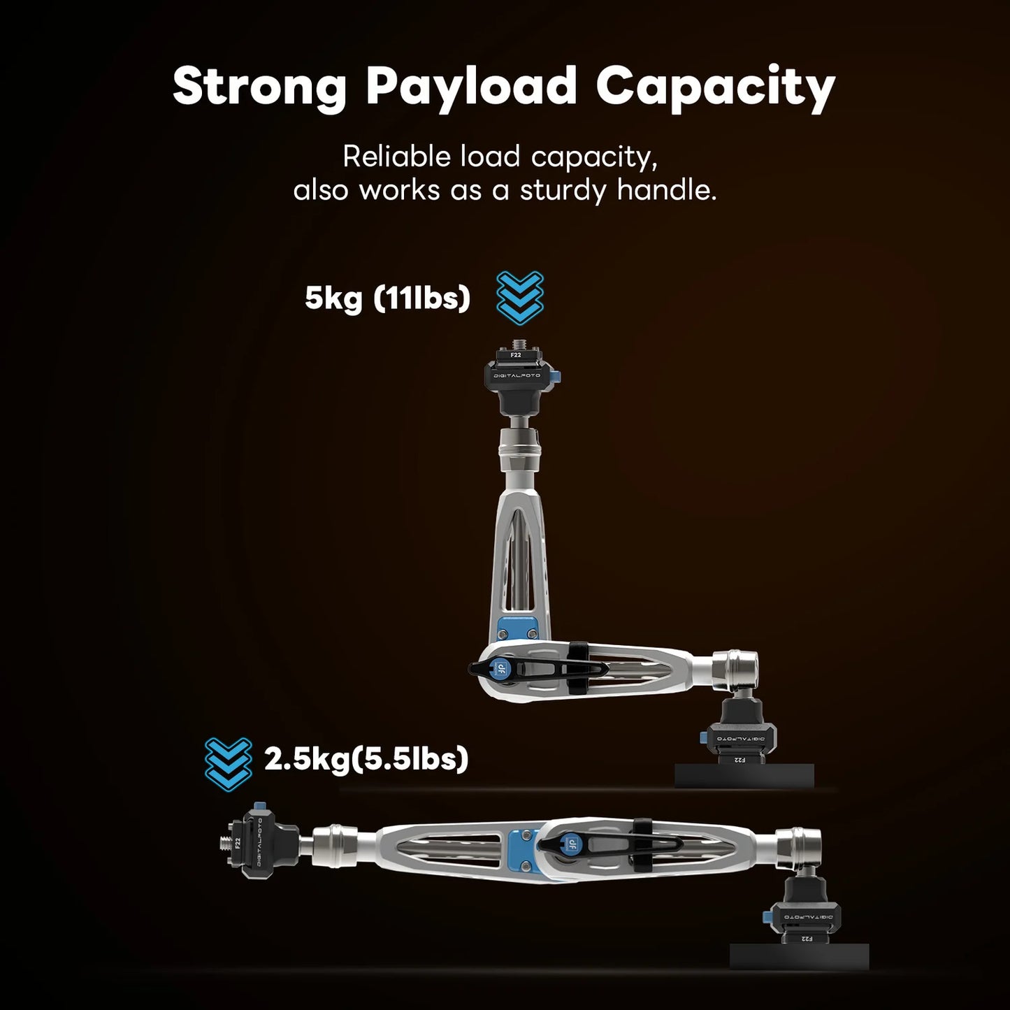 DIGITALFOTO IRON-311QD damping magic arm payload capacity demonstration