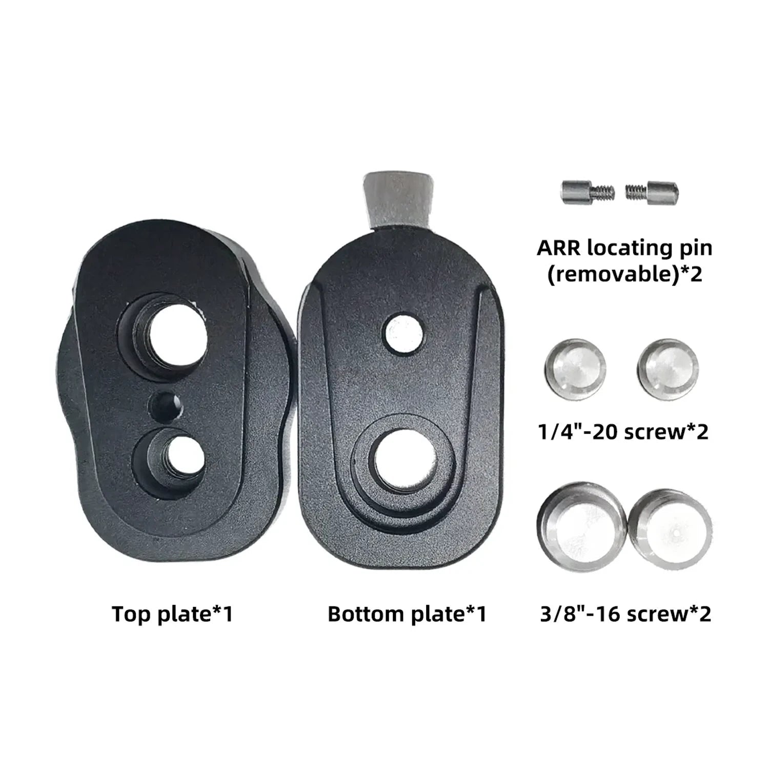 DIGITALFOTO MQR02B quick release adapter kit with top plate bottom plate screws and locating pins