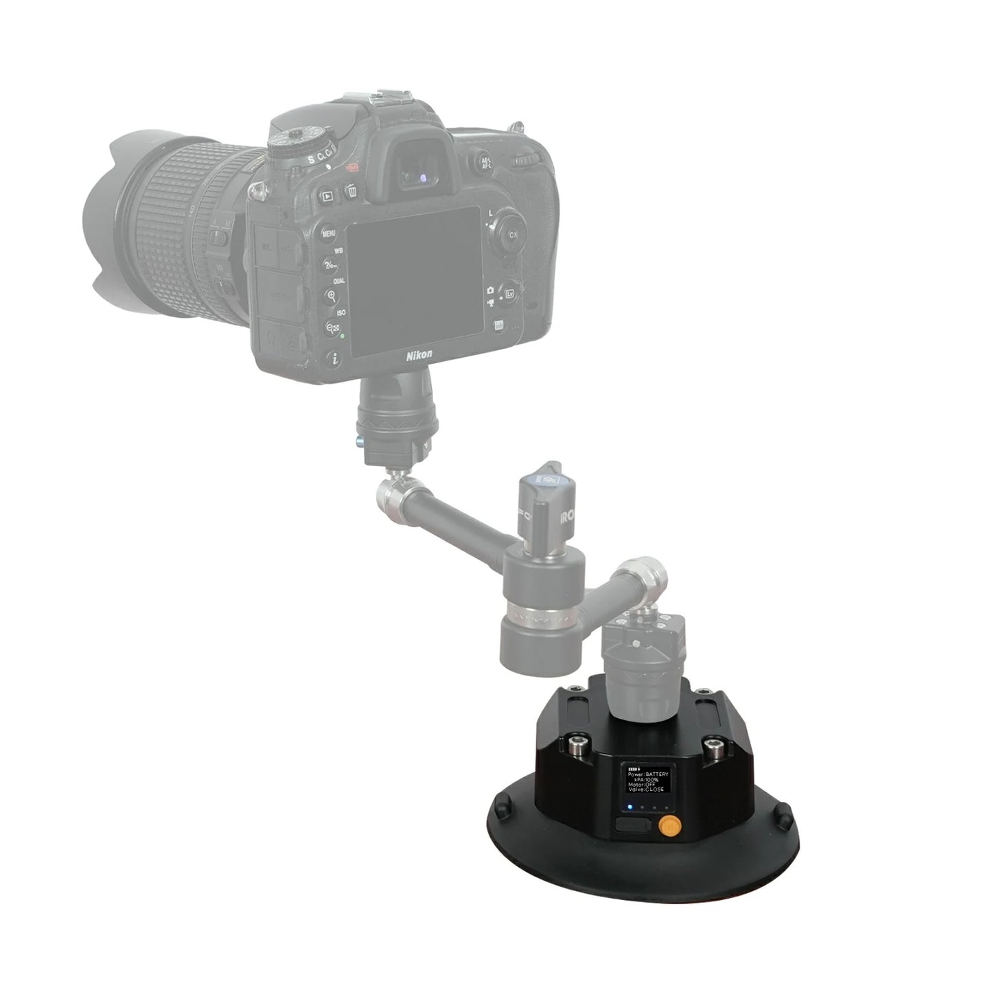 DigitalFoto SNIPER-EPUCK mounted with camera rig and stabilising arm on suction cup system