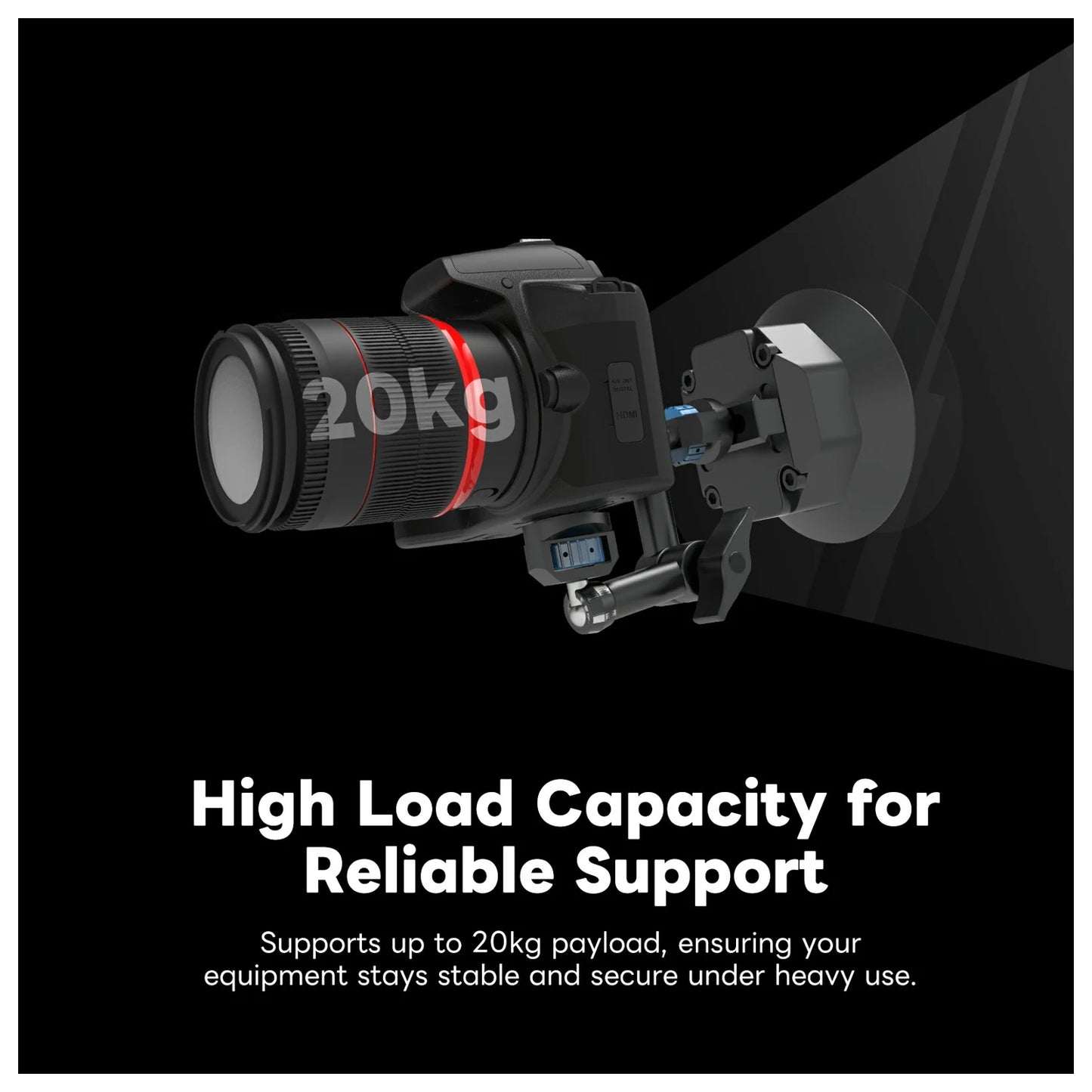 DigitalFoto SNIPER-EPUCK high load capacity electric suction cup supporting camera rig setup
