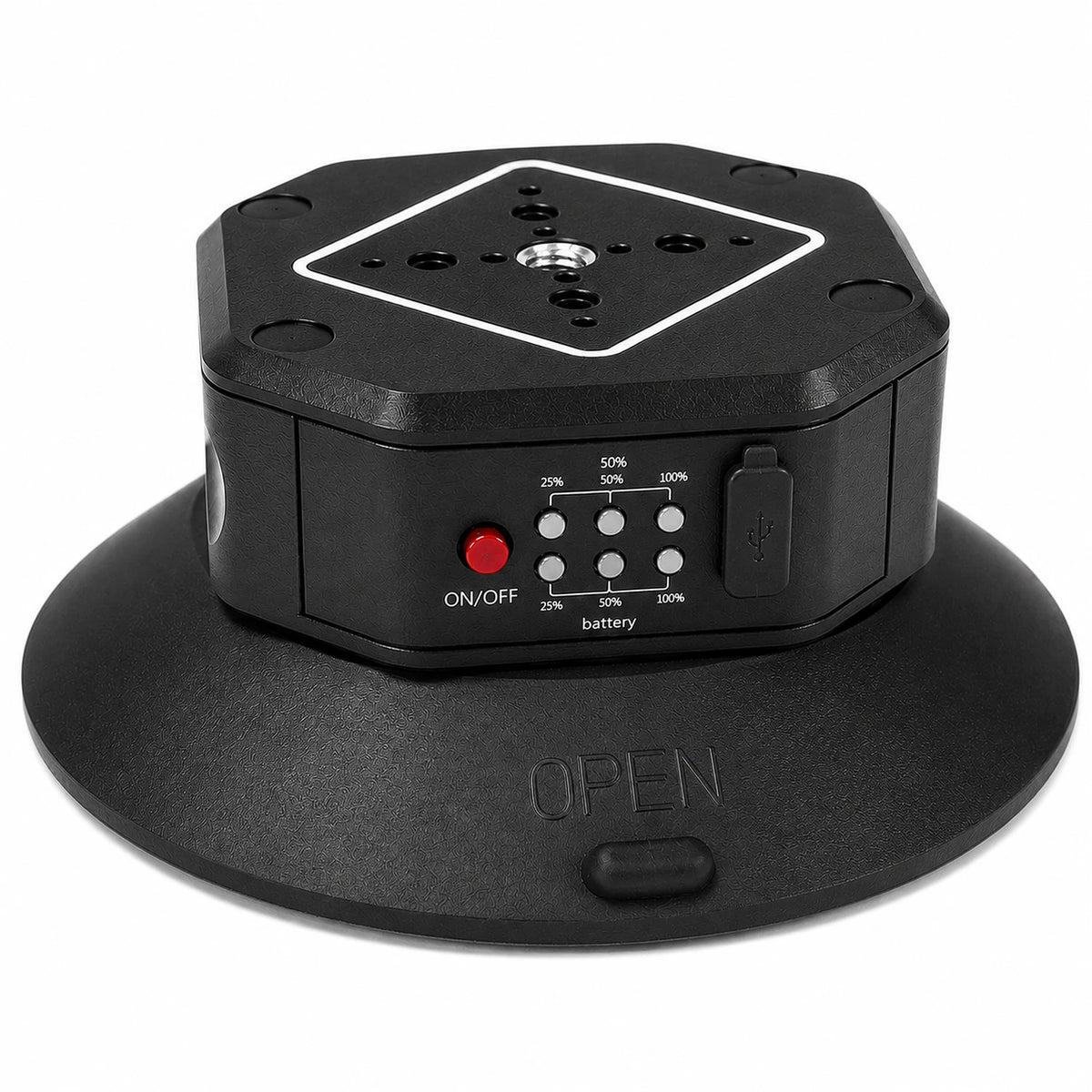 DigitalFoto SNIPER-EPUCK6 5.7 inch electric suction cup front angle with power button and pressure and battery indicators