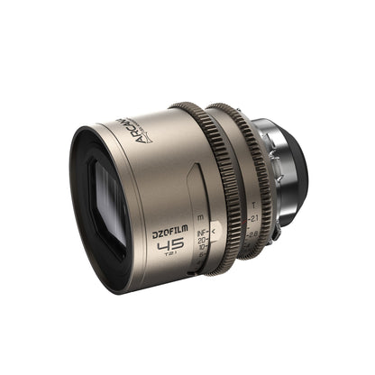 DZOFilm Arcana 1.5x anamorphic 75mm T2.1 FF cine lens, PL mount, front element view