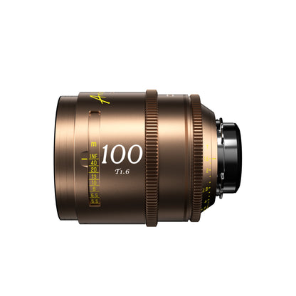 DZOFilm Arles Lustre 100mm FF/VV cine lens, PL mount, side view