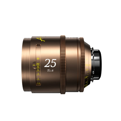 DZOFilm Arles Lustre 25mm FF/VV cine lens, PL mount, side view