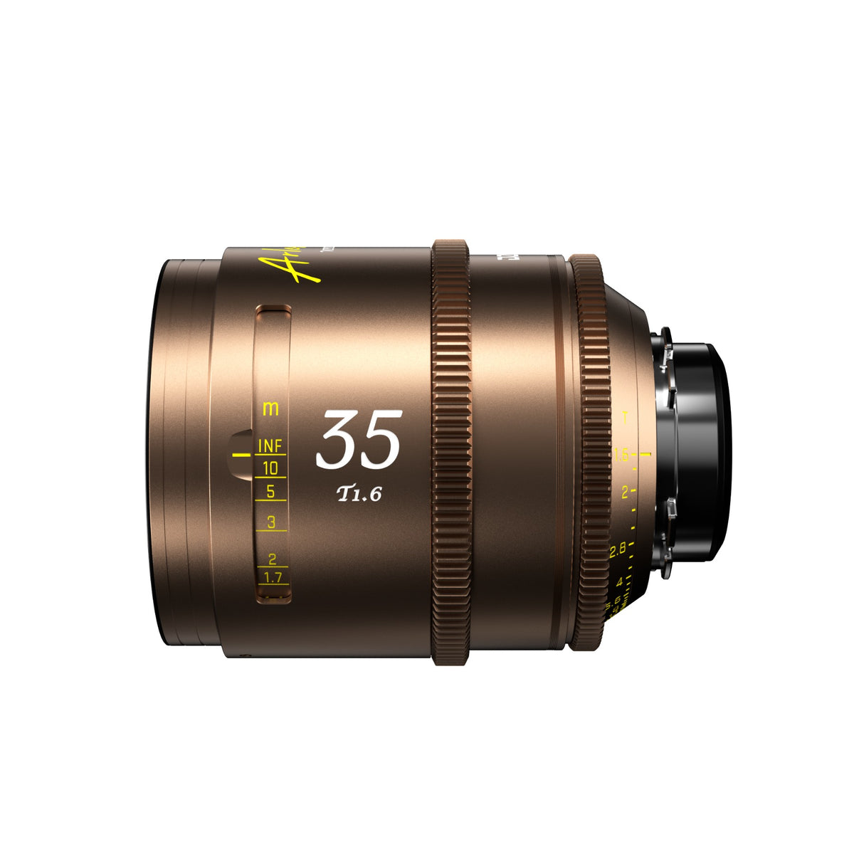 DZOFilm Arles Lustre 35mm FF/VV cine lens, PL mount, side view