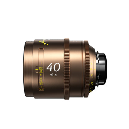DZOFilm Arles Lustre 40mm FF/VV cine lens, PL mount, side view