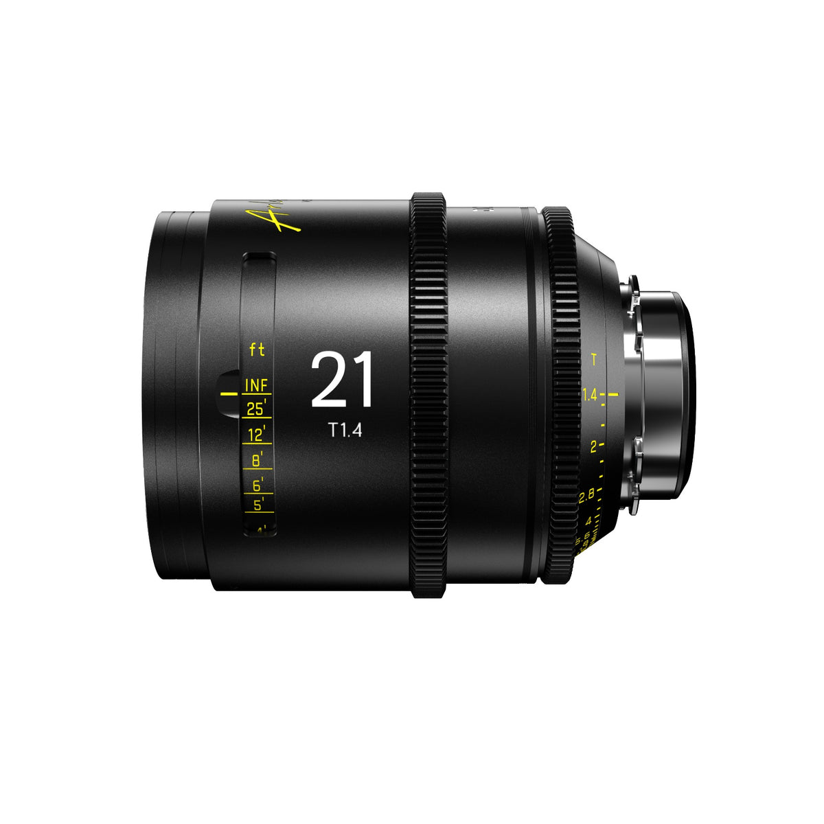 DZOFilm Arles Prime 21mm FF/VV cine lens, PL mount, side view