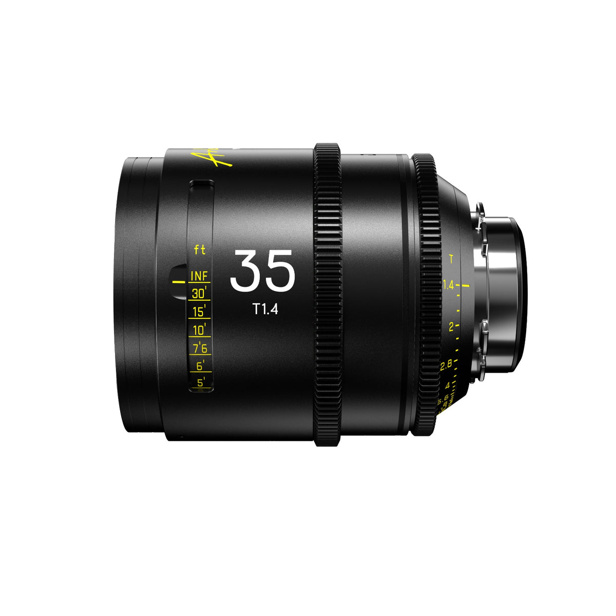DZOFilm Arles Prime 35mm FF/VV cine lens, PL mount, side view