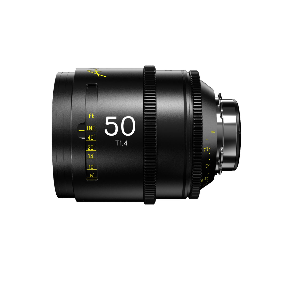 DZOFilm Arles Prime 50mm FF/VV cine lens, PL mount, side view